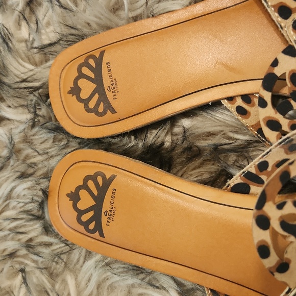 Fergalicious Leopard Print Sandals - Picture 2 of 4